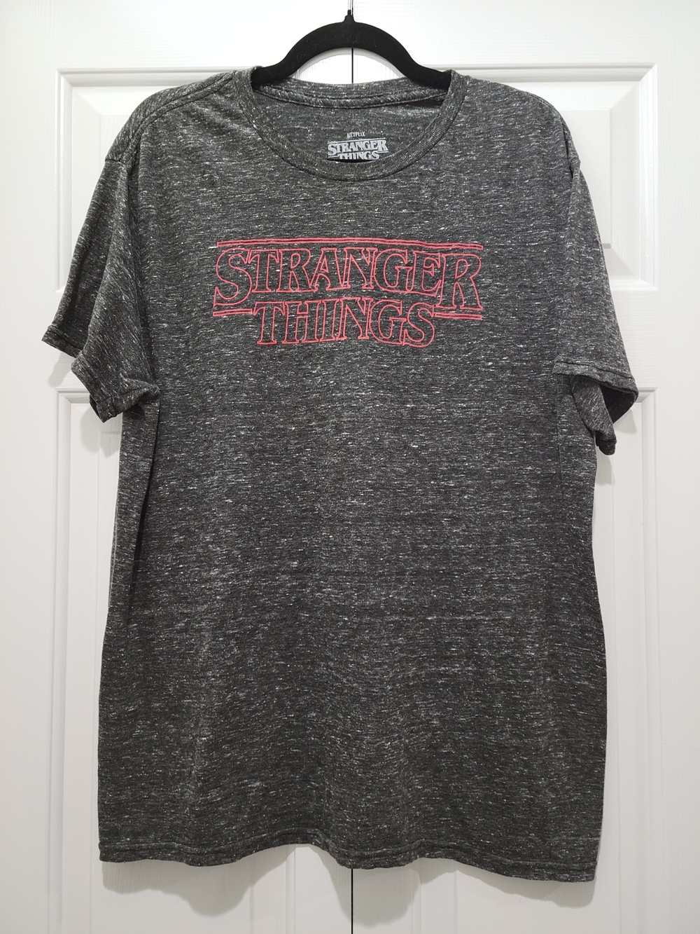 Netflix Stranger Things Gray Marled Short Sleeve Tee
